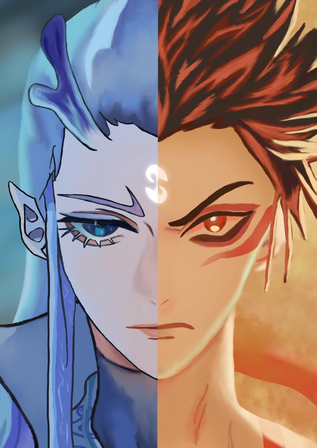 Ao Bing & Ne Zha — Ne Zha (2019) — Dual character study from the 2019 animated film.